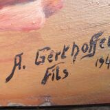 Oil on cardboard by Arthur Gerthoffert 1947