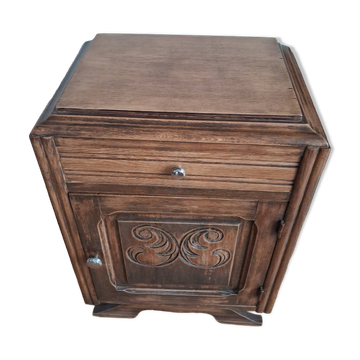 Solid oak bedside table