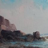 marine old rocky coast oil on canvas 1890 - 1910