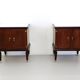 Pair of Black Walnut Nightstands with Marble Top ascr. to Paolo Buffa, Ita
