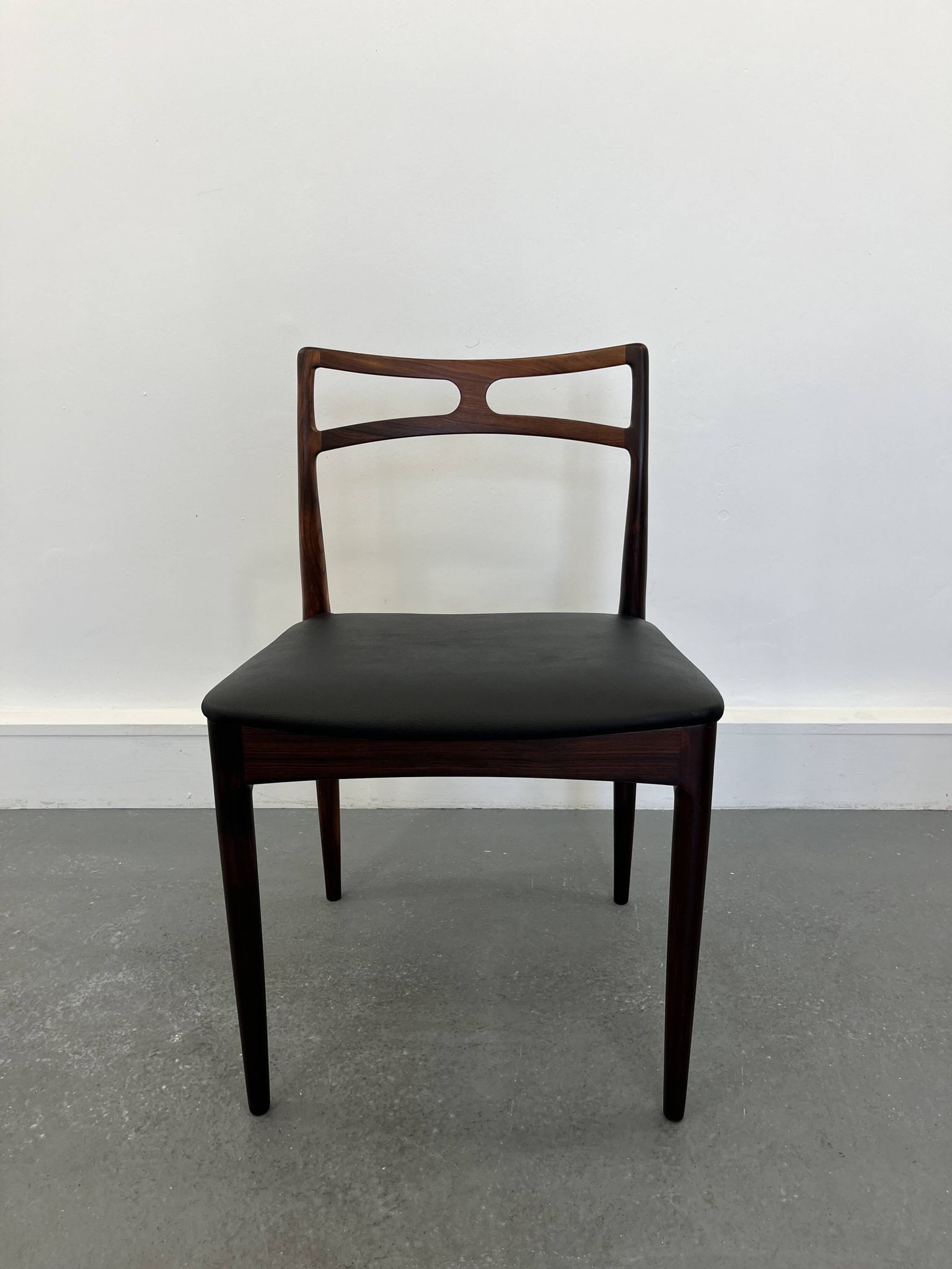 Chaises d'appoint danoises modèle 94 en palissandre et cuir par J.Andersen pour Christian Linneberg, années 1960,