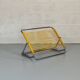 Yellow scoubidou head rest and vintage chrome metal