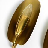 Two magical original Mid Century Modern bag brass wall lamps