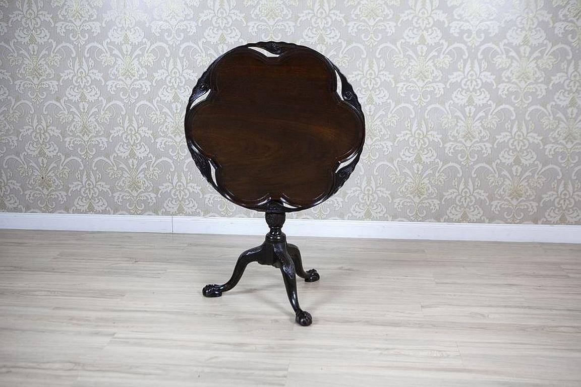 English Walnut Side Table with Tilted Top, 1890s