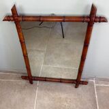 Miroir ancien en bois tourné