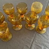 Amber bubble foot glasses