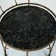 Round Mid-Century Brass and Marble-Effect Glass Bar Cart. Italy 1950s