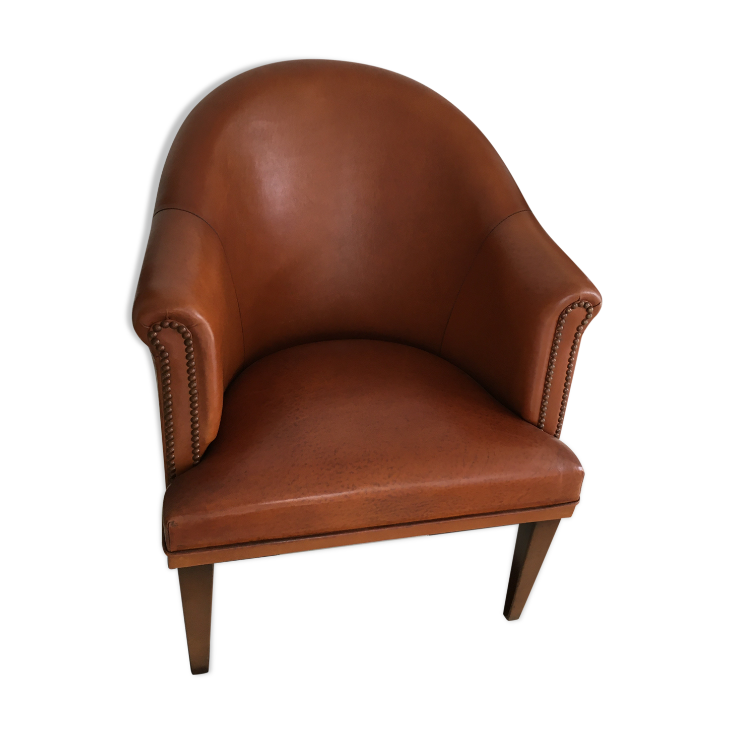 Leather club armchair
