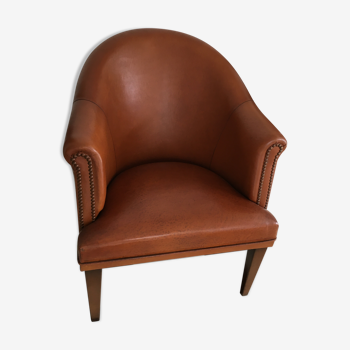 Leather club armchair