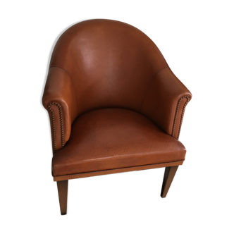 Leather club armchair