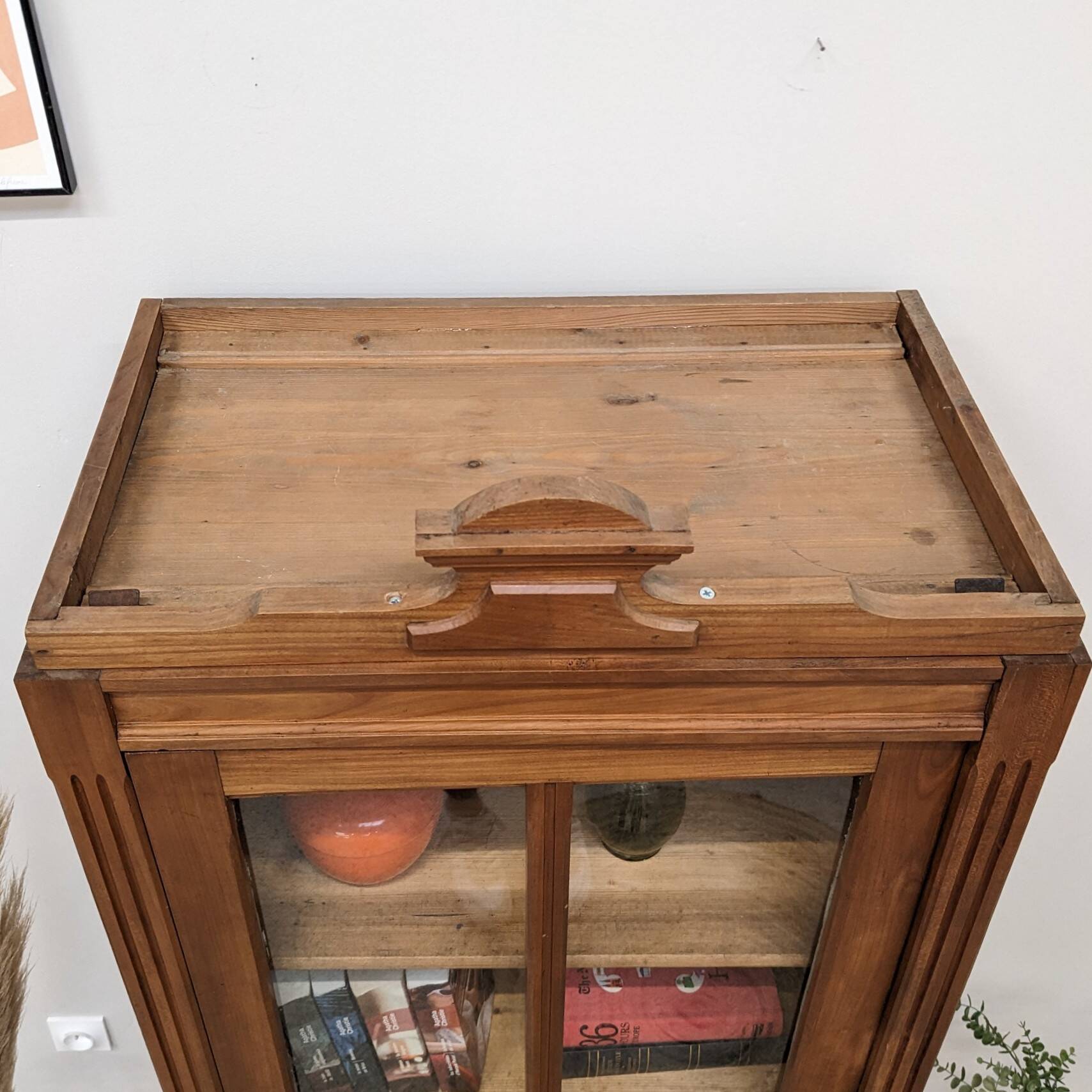 Vintage glass hosiery cabinet