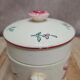 Small covered pot Sarreguemines with an old floral design – vintage charm