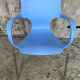 ACTA JIM Chair Design Chrome Metal + Vintage Light Blue Plastic Shell