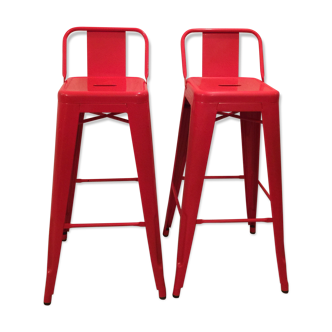 Lot of 2 bar Tolix chairs Red