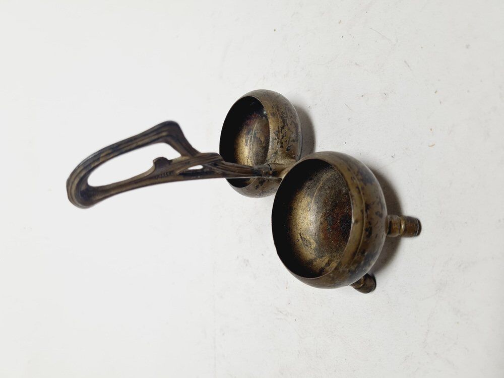 Art Nouveau salt and pepper holder by Niemen Glassworks, Poland, 1920s