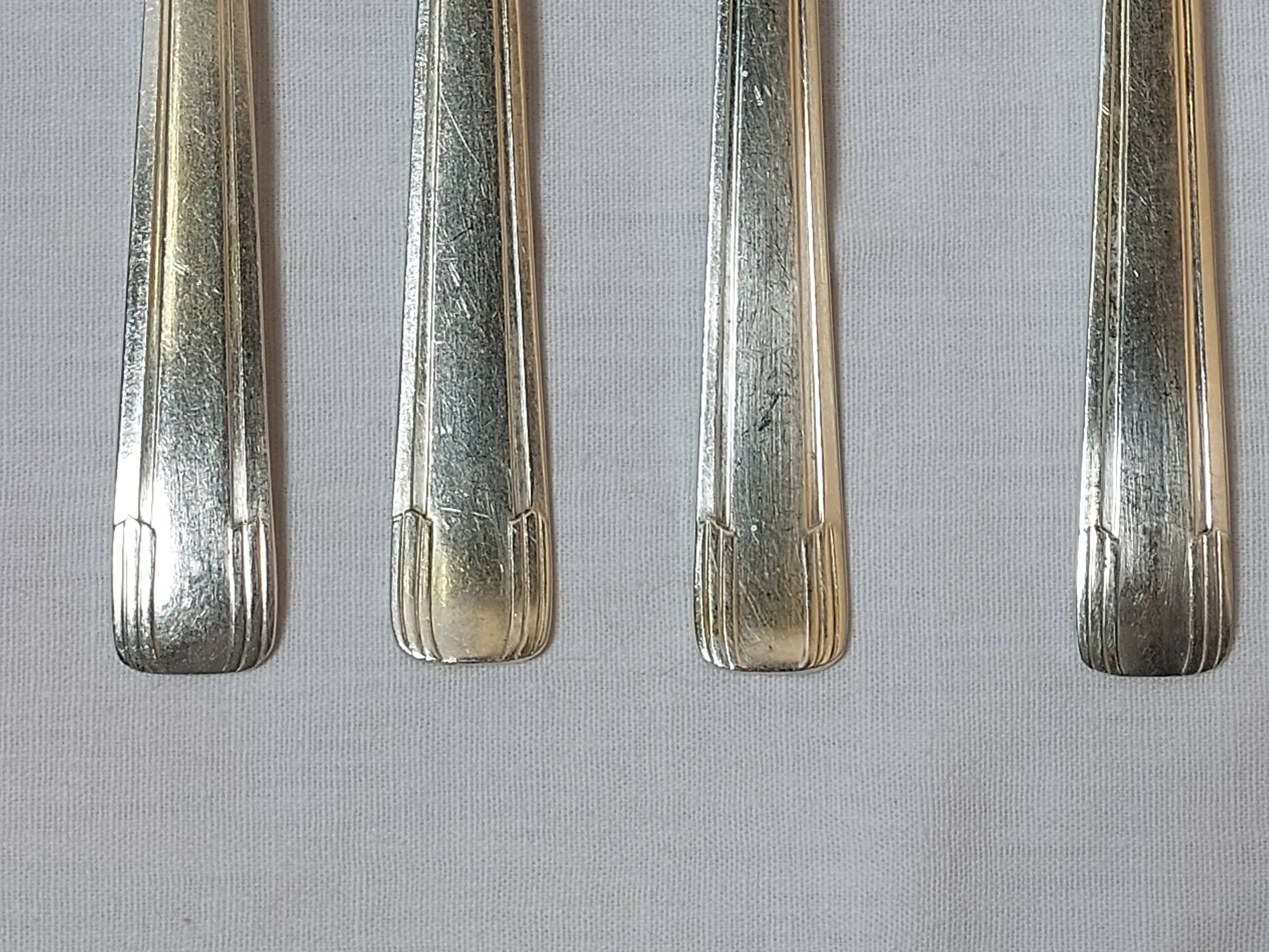 Cutlery set 24 pieces Art Deco in silver metal 84g - Goldsmith's mark