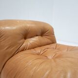 Mid-Century Modern Soriana Lounge Chair ,Tobia & Afra Scarpa, Orignal Leather, 1970s