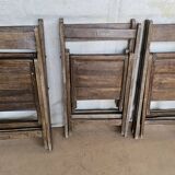 Set of 6 folding teak cinema chairs