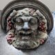 Old and original half-moon console head of Bacchus plaster/resin year 50 TBE