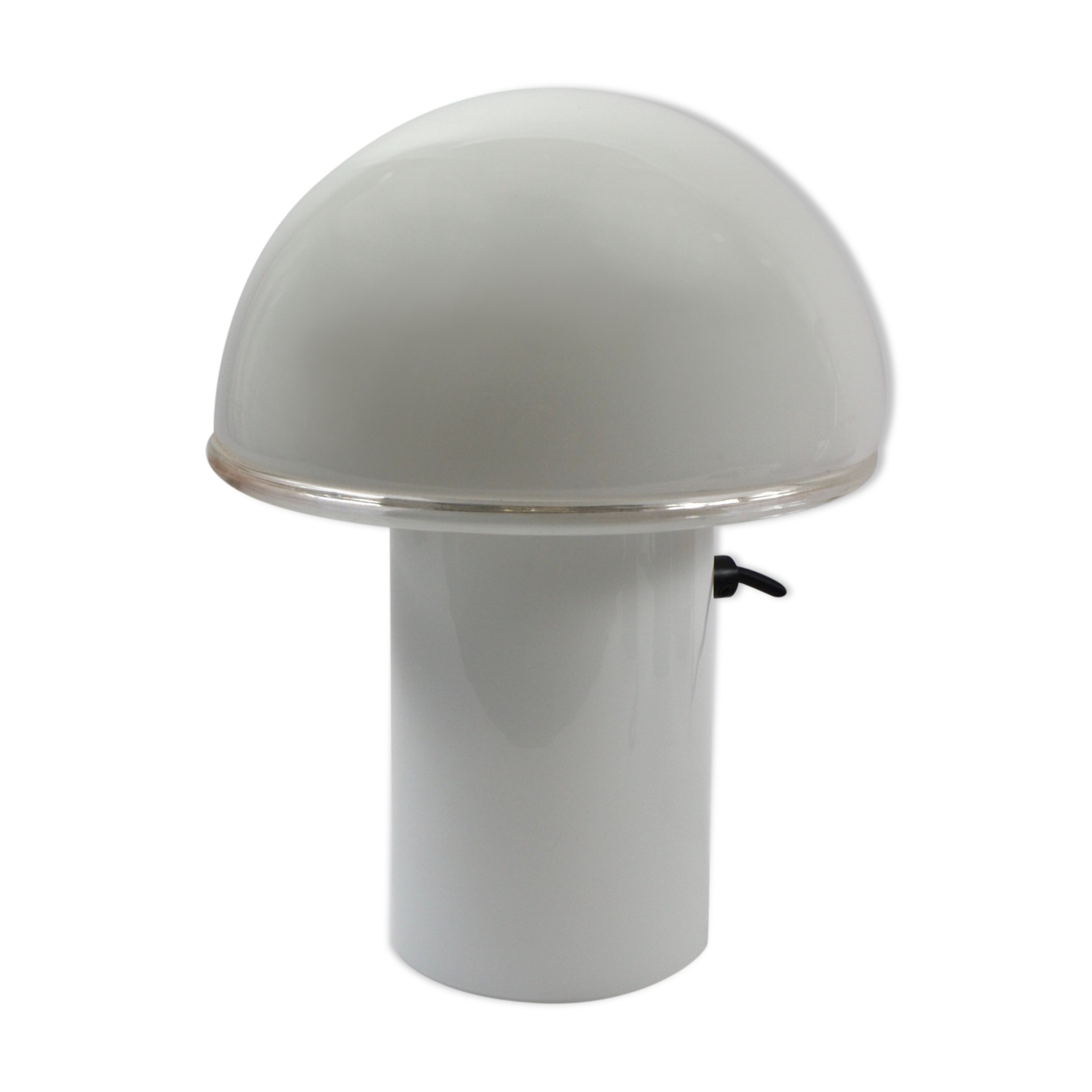 White glass table lamp, Onfale, Artemis by Vistosi, 70s production