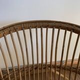 Fauteuil coquille en rotin