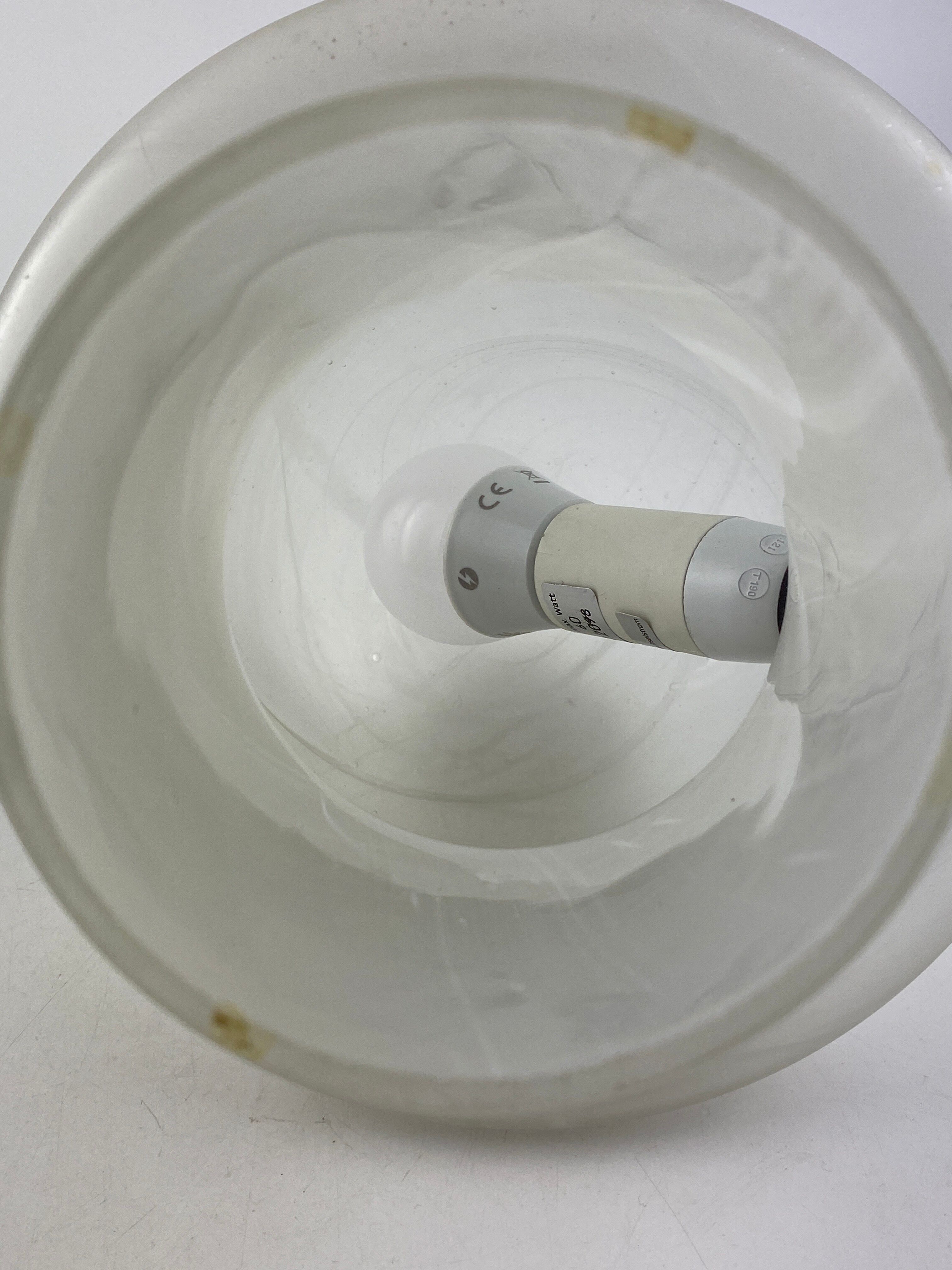 White clear glass peill and putzler mushroom table lamp