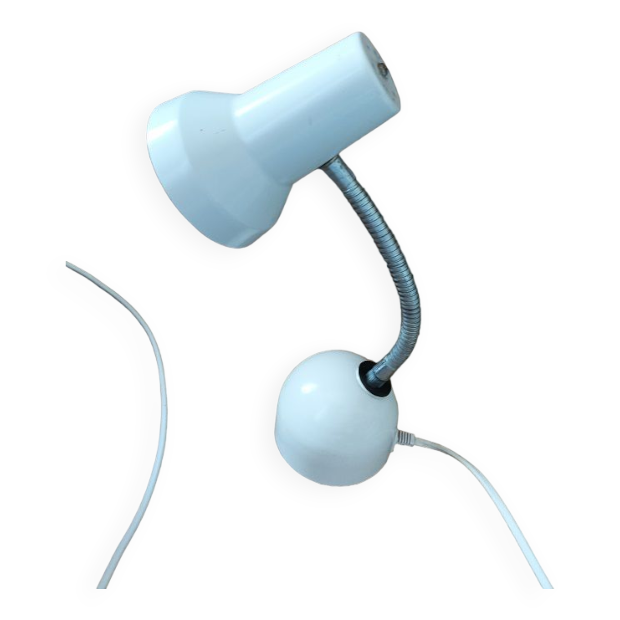 White bedside desk lamp