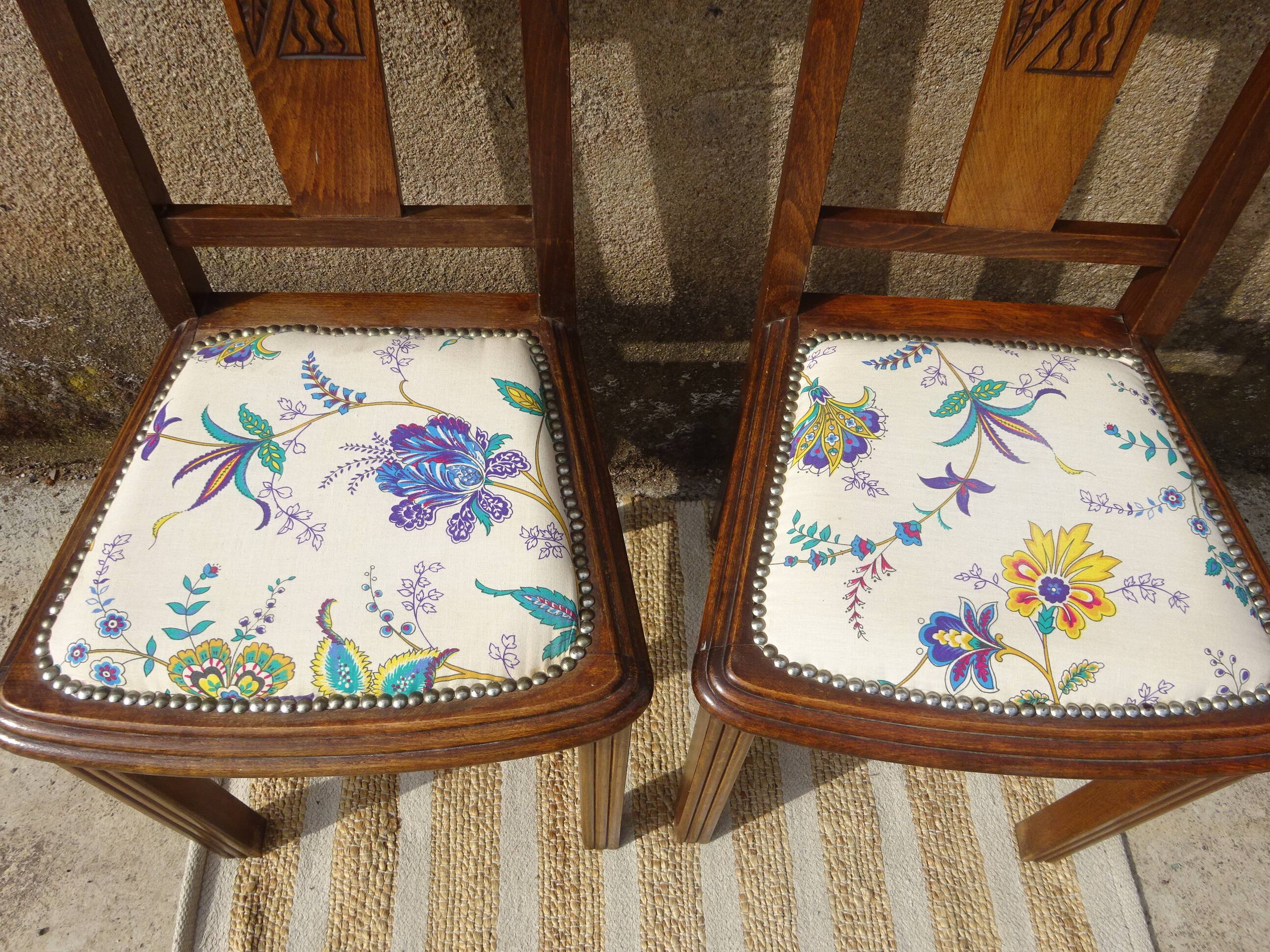 Art Deco chairs, French made by Robur, set of 2