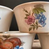 Set of 5 Vintage Boch Frères Ramekins / Small Bowls - Fruit Decor