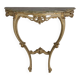 EARLY 20TH CENTURY BAROQUE-STYLE GOLDEN WOOD AND ONYX WALL CONSOLE TABLE