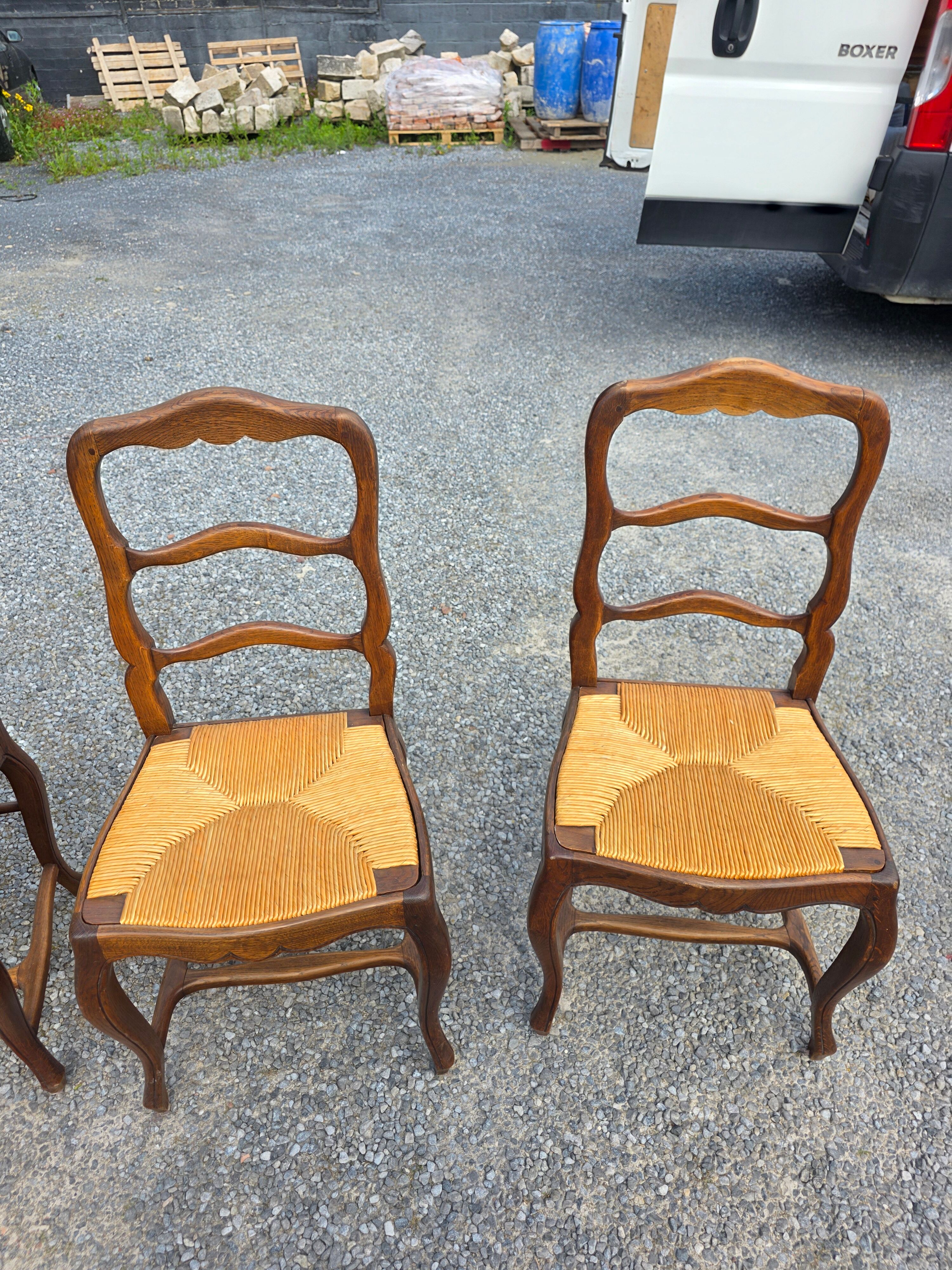 4 Louis XV style chairs in solid oak