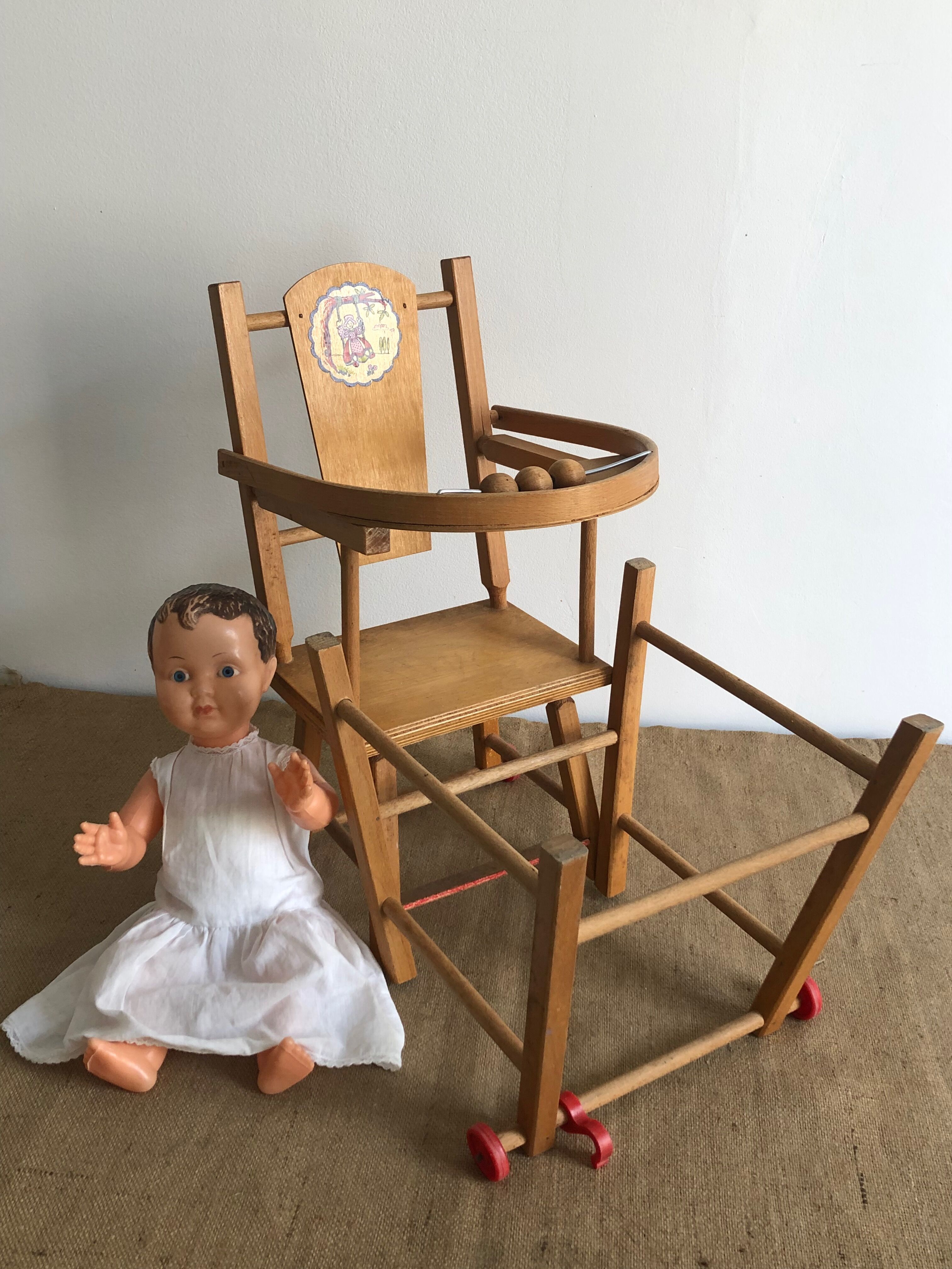 Doll high chair, Antique toy