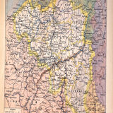 Lithographie  carte Belgique