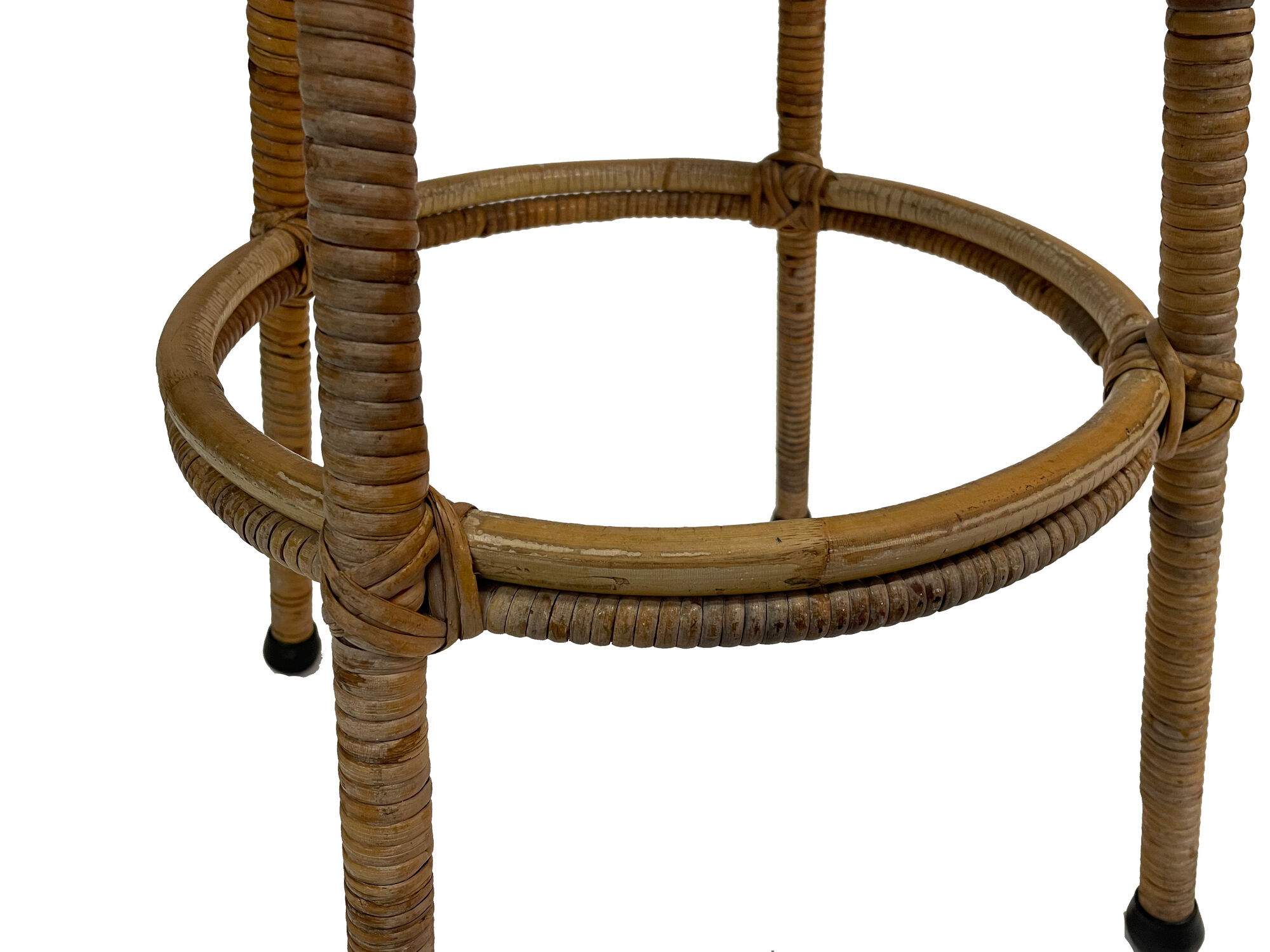 Set of four vintage rattan bar stools 1960 Nederland Design