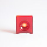Diabolo red lens vase by Christian Tortu