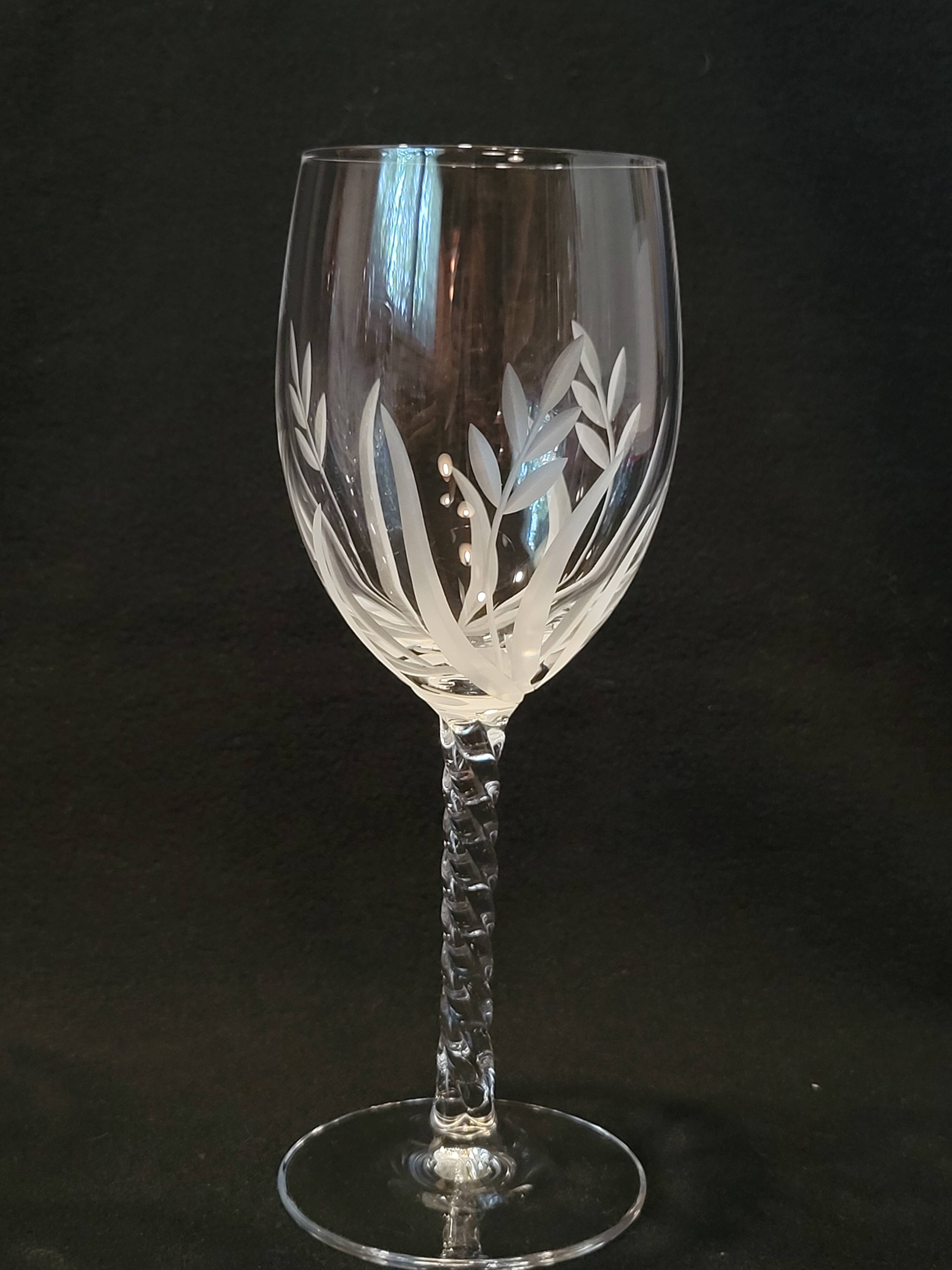 10 Arques Crystal Wine Glasses Fleury Cut Flamépis Model