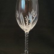 10 Verres A Vin Cristal D'Arques Modèle Fleury Taillé Flamépis