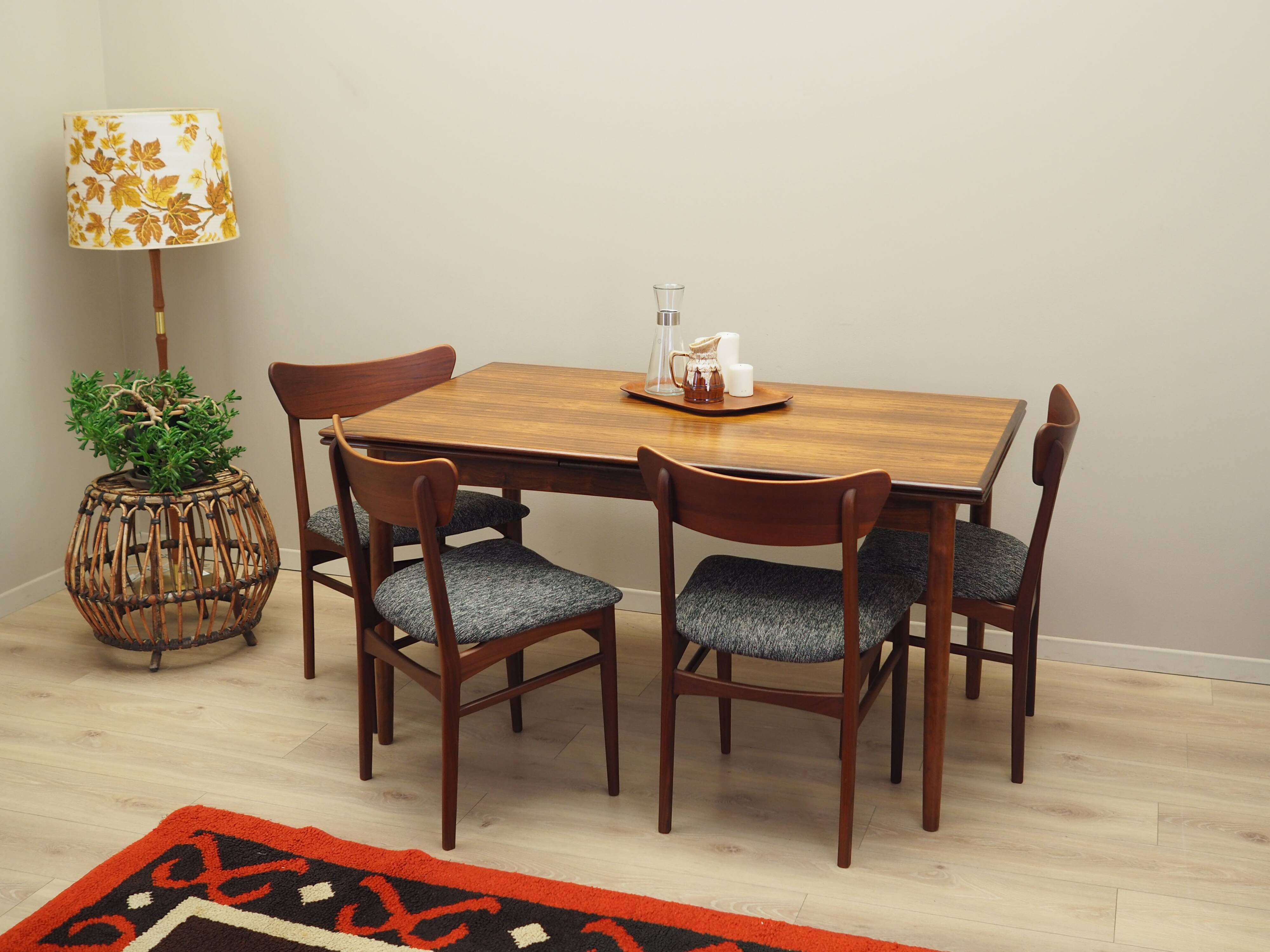 Set of four teak chairs, Danish design, 1970s, production: Denmark