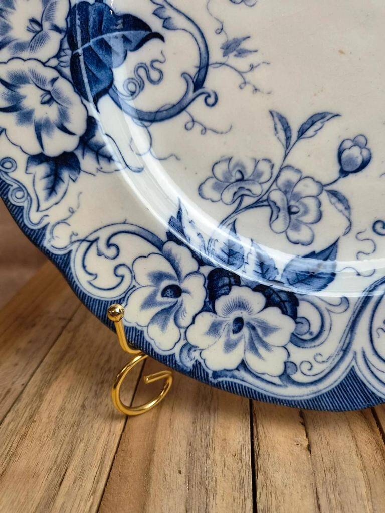 Large ironstone dish Creil & Montereau – Flora model – 30.5 cm