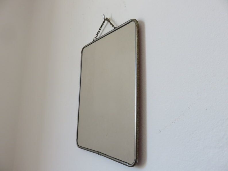 Old barber mirror with chain 50 years 60
