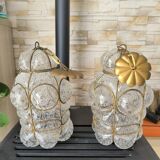 Pair of Venetian Lanterns in Blown Murano Glass