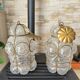 Pair of Venetian Lanterns in Blown Murano Glass
