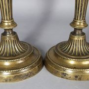 Pair of fluted bronze candlesticks Louis XVI period 27 cm