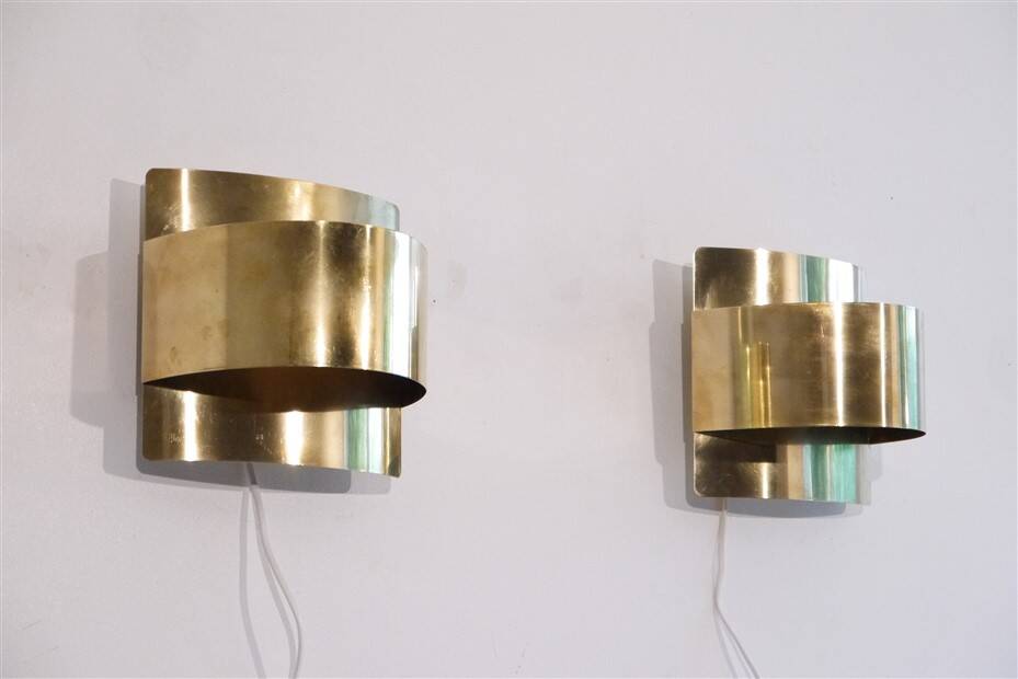 Pair of brass wall lights by Peter Celsing 1970