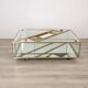 Vintage 60's table in golden brass and crystal italian design
