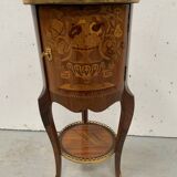 Transition style snack table in 20th century marquetry