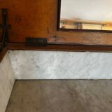 19th-century walnut and marble toilet commode in Louis Philippe style