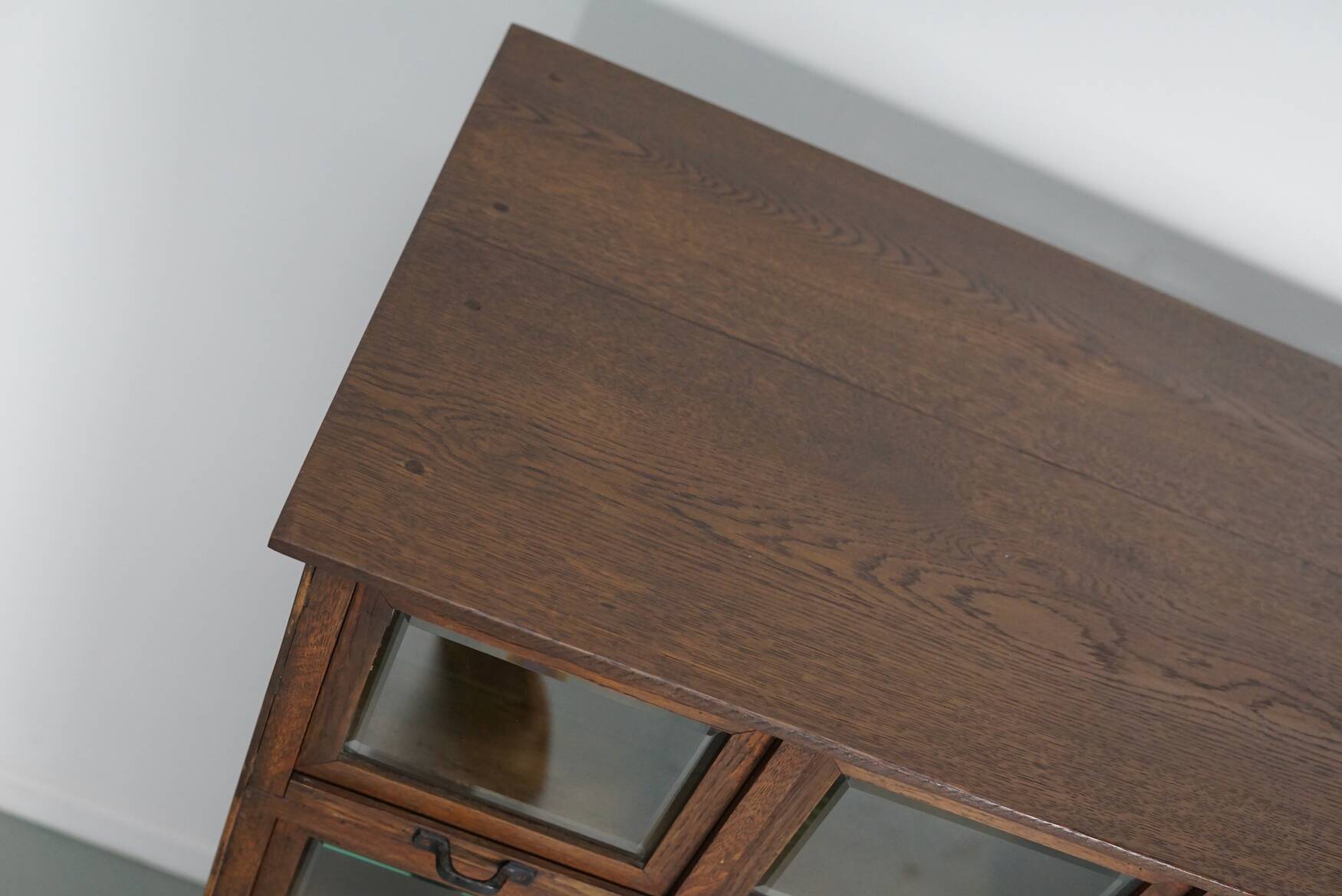 Antique German Oak Haberdashery Shop Cabinet, 1920/30s