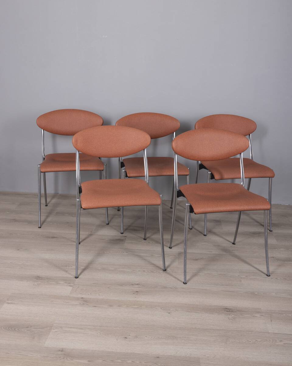 Set of 5 vintage 1980s "Coro" chairs designed by Luigi Origlia for Origlia