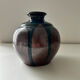 Ink blue round vase and bronze